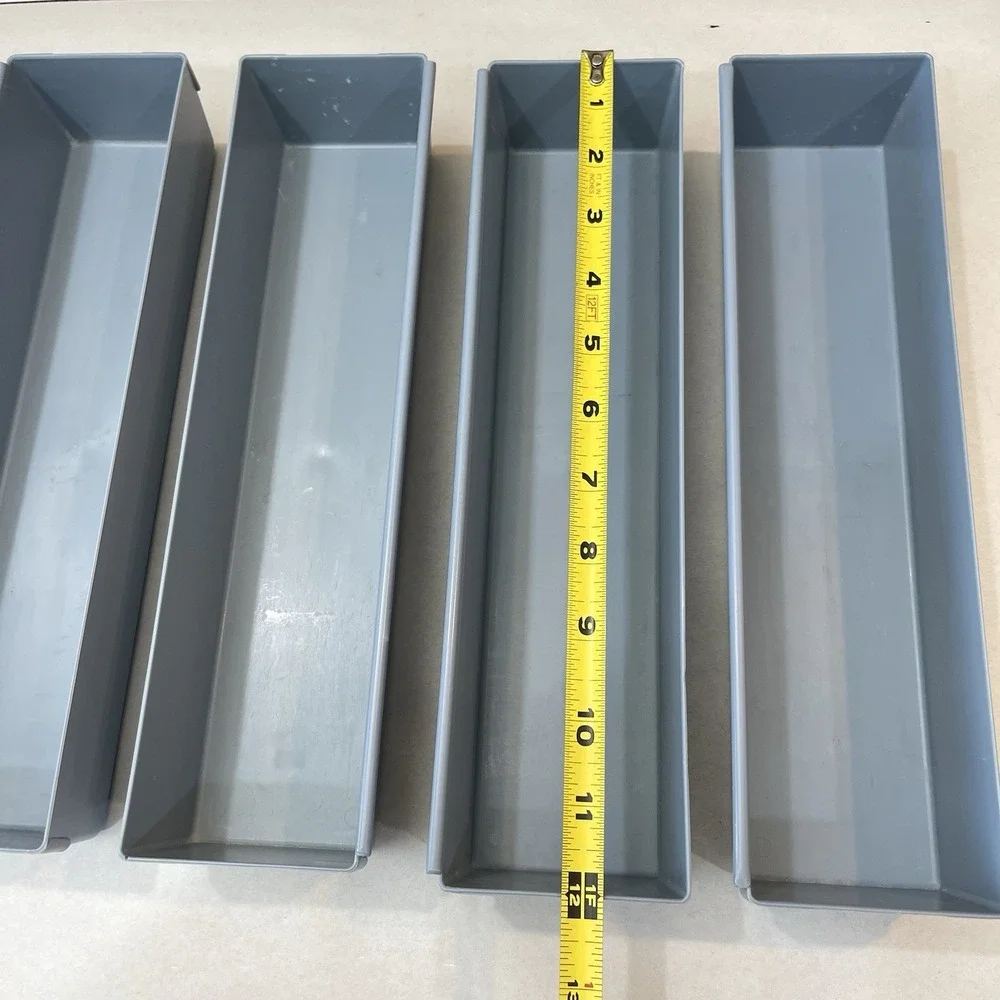 Vintage Rubbermaid Blue Interlocking Drawer Organizer Bins Set Of 4 Utility Shop